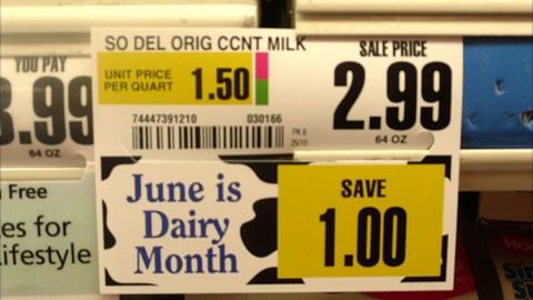 ShopRite 'Dairy Month' Price Label