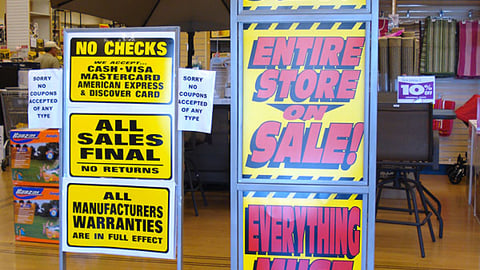 Linens 'N Things 'Store Closing Sale' Stanchion Signs