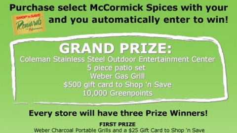 Shop n' Save/McCormick Sweepstakes