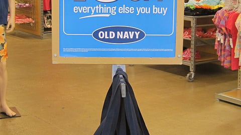 Old Navy 'Dad & Grads' Stanchion Sign
