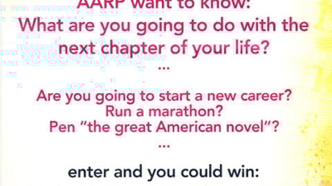 Borders AARP 'Your Next Chapter' Contest Take-One