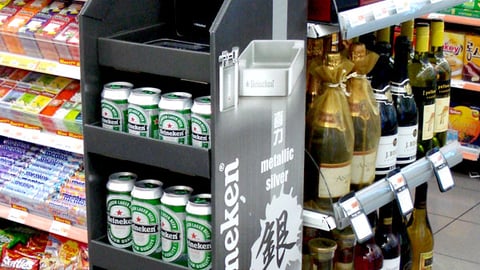 Heineken 'Metallic Silver' Rebate Floorstand