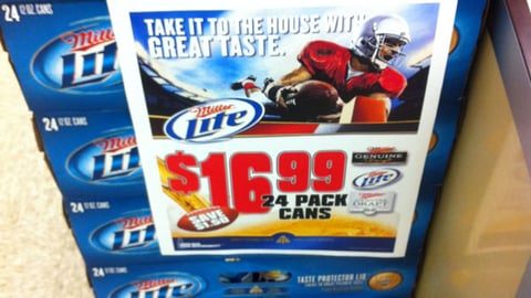 Miller 7-Eleven Football-Themed Price Sign