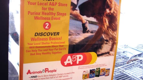 A&P/Purina Window Sign