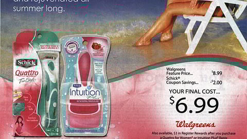 Schick Walgreens Co-Equity FSI