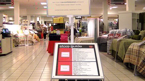 JCPenney Linden Street Sweeps Stanchion Sign
