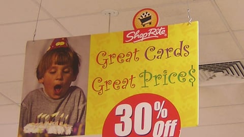 ShopRite Greeting Card Ceiling Sign