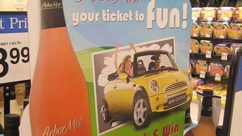 Arbor Mist Scratch & Win Sign