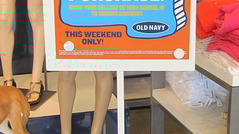 Old Navy 'Show Your Class' Stanchion Sign