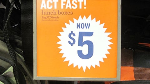 Old Navy 'Act Fast' Shelf Sign