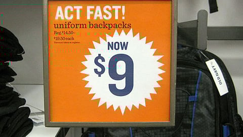 Old Navy 'Act Fast' Shelf Sign