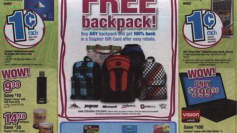 Staples 'Back To School' Circular Cover