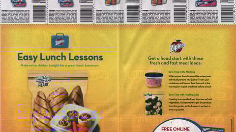 Ziploc 'Easy Lunch Lessons' FSI