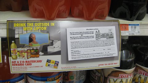 Lipton Sweeps Shelf Sign