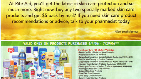 Rite Aid Skin Care Rebate Feature