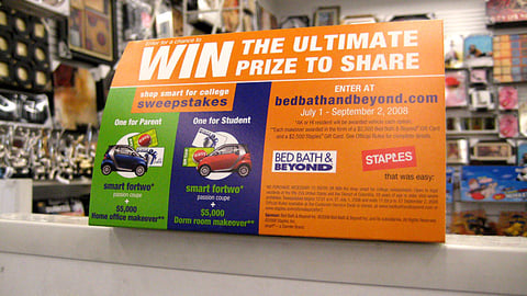 Bed Bath & Beyond 'Shop Smart for College' Counter Card