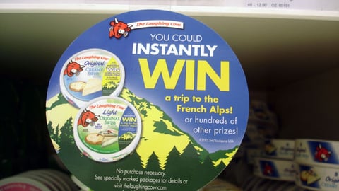 Laughing Cow Sweeps Shelf Dangler