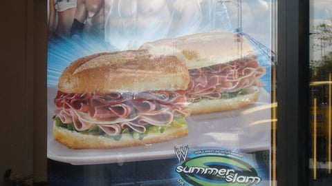 7-Eleven 'SummerSlam Subs' Window Poster