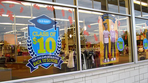 Old Navy Back-to-School Window Clings