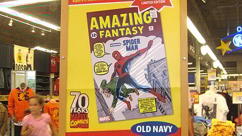 Old Navy Spider-Man Stanchion Sign