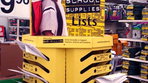 Wal-Mart Back-to-School Shopping List Display
