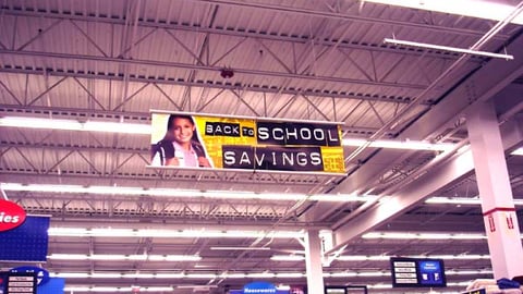 Wal-Mart Back-To-School Ceiling Hanger