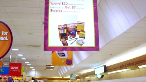 'Rewards in Store' Ceiling Hanger