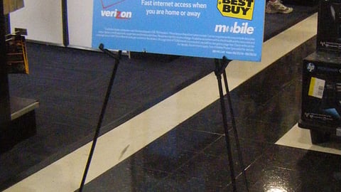 Best Buy Verizon Incentive Easel Sign
