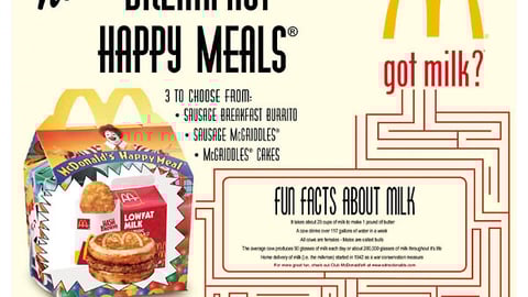McDonald's Breakfast Happy Meals Sign
