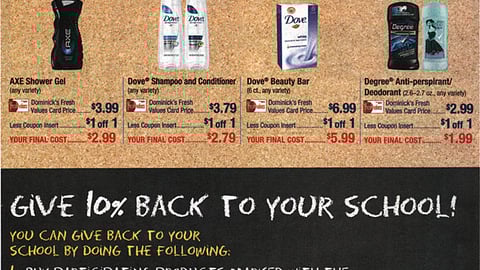 Unilever Dominick's '10% Back to Schools' FSI