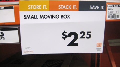 The Home Depot 'Store It' Price Sign