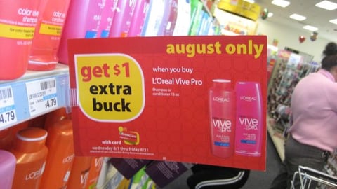 CVS Extra Bucks Catalog Vive Pro Shelf Sign