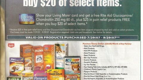Rite Aid Pain Relief Rebate Ad