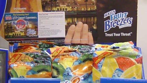 Halls' Fruit Breezers Display