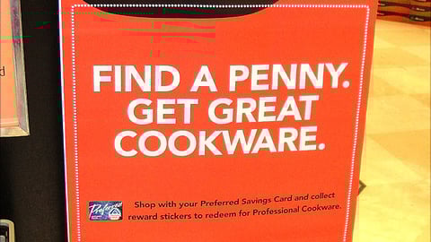 Albertsons Cookware Offer Stanchion Sign