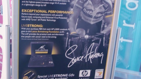 HP 'Livestrong' Stanchion Sign