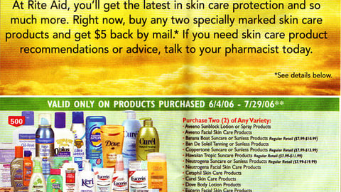 Rite Aid Skin Care Rebate Feature