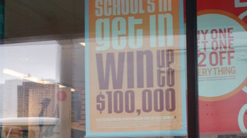 Payless Sweeps Window Sign