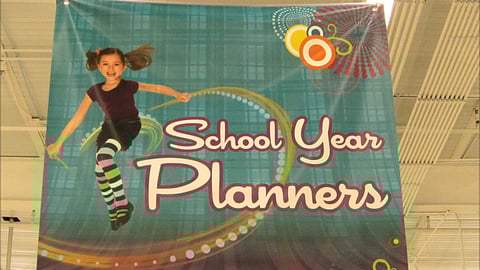 OfficeMax 'School Year Planners' Ceiling Banner