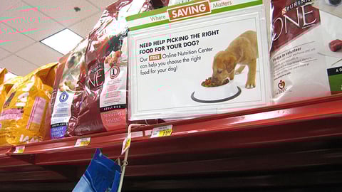 Petco Online Nutrition Center Shelf Sign