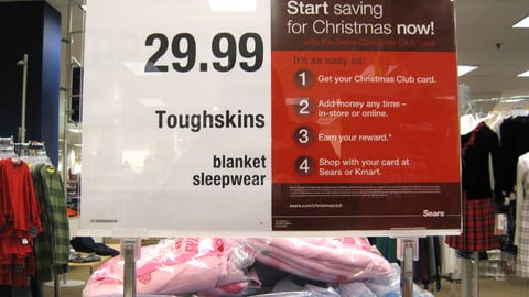 Sears 'Christmas Club' Rack Sign