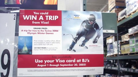 BJ's/Visa Olympics Sweepstakes Endcap Sign