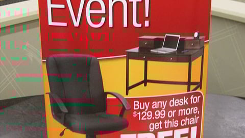 Staples 'Furniture Event' Counter Sign