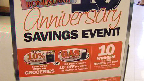 Giant-Carlisle 'Bonuscard 10th Anniversary' Stanchion Sign