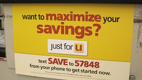 Dominick's 'Just For U' Checkout Sign