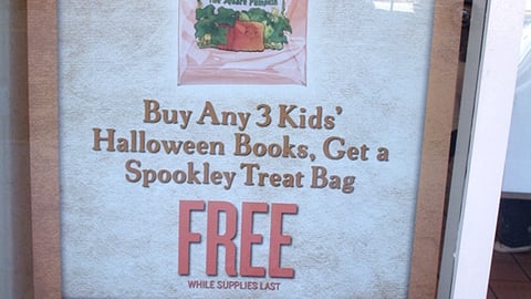 Barnes & Noble 'Spookley' Bag Window Sign