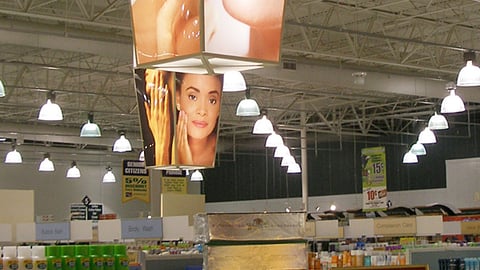 Kroger Overhead Cosmetics Signage
