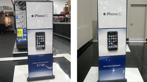 Best Buy iPhone Stanchion Signs