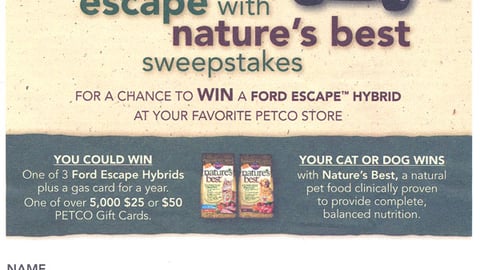 Science Diet Petco Sweepstakes Entry Form