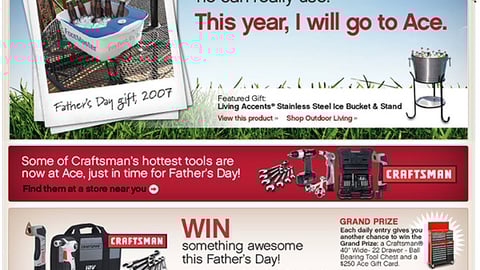 Ace 'Father's Day' Craftsman Sweeps Online Ad